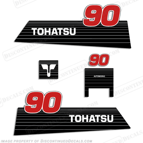 Tohatsu 90hp AutoMixing Decal Kit - 1996 - 2002 INCR10Aug2021