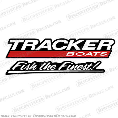 Bass Tracker Boats Fish the Finest Boat Hull Decal - Single Bass, tracker, fish, the, finest, boat, boats, logo, lettering, decal, sticker, single, 