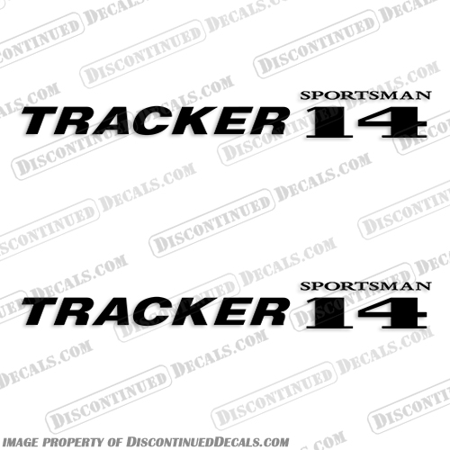 Tracker Sportsman 14 Boat Logo Decals - Any Color! Tracker, Sports, Man, Sportsman, Sports man, Sportsmen, 14, boat, logo, decals, decal, any, color, color!, any color, any color!