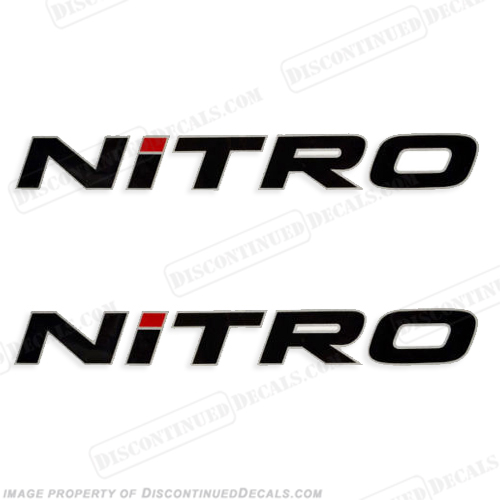 Tracker Marine Nitro Boat Decals - Black w/Silver Outline INCR10Aug2021