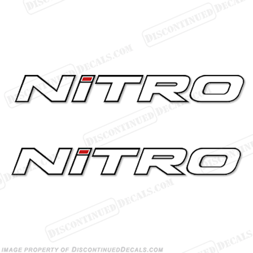 Tracker Marine Nitro Boat Decals  - White w/Black Outline INCR10Aug2021