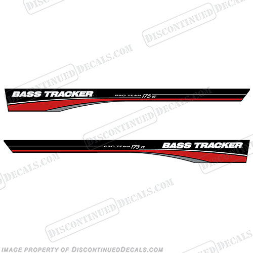 Bass Tracker Pro Team 175 XT Decals - Red / Grey / Black Bass, tracker, fish, the, finest, boat, boats, logo, lettering, decal, sticker, hull, sticker, INCR10Aug2021