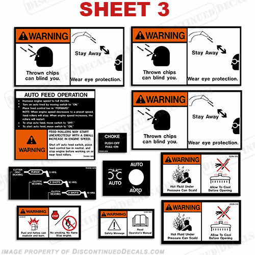 Vermeer Warning Decal Kit Wood Chipper Safety