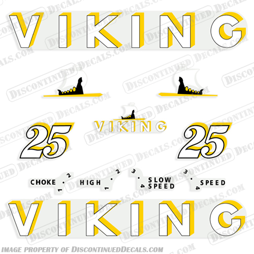 Viking Eaton 25hp Decals - 1958 boat, logo, lettering, label, decal, sticker, kit, set, viking, eaton, 25, hp, 25hp, 1958, 58,