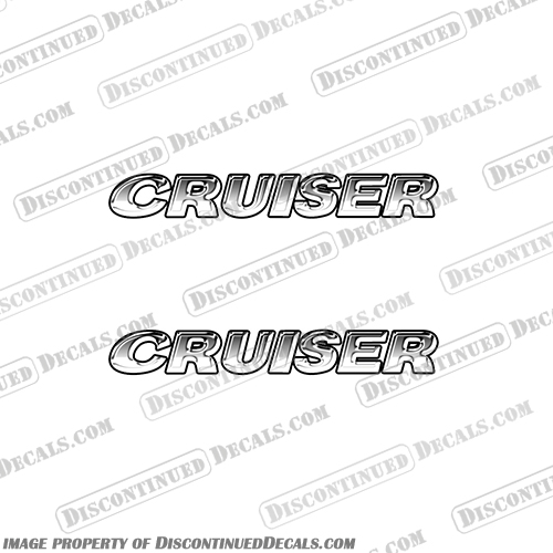 Vintage "Cruiser" RV Camper Decal Kit (Set of 2) - White/Grey/Black vintage, cruiser, by, gulfstream, new, rv, motorhome, camper, travel, trailer, decals, stickers, kit, white, grey, black, white/grey/black