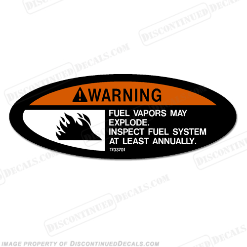 Warning Decal - Fuel Vapors May Explode... INCR10Aug2021
