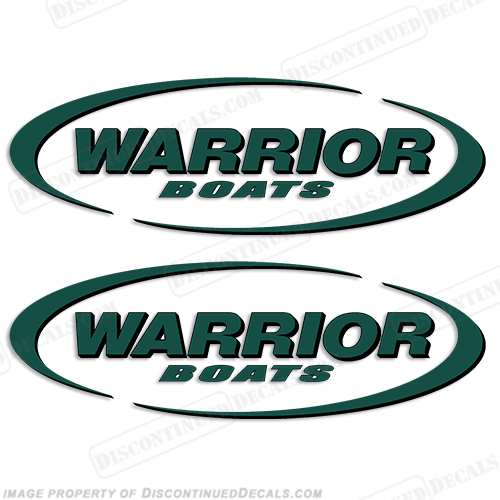 Warrior Boats Logo Decals (Set of 2) - Any Color! INCR10Aug2021