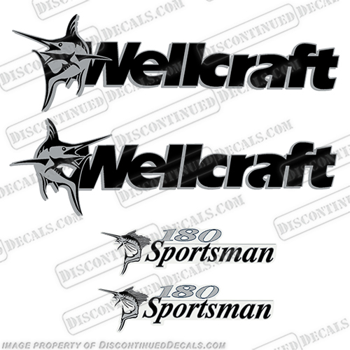 Wellcraft 180 Sportsman 2000 Boat Decal Set  wellcraft, 180, sportsman, 2000, boat, decal, decals, stickers, hull, boats, sticker, kit, set