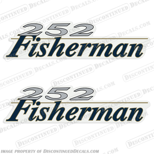 Wellcraft Fisherman 252 Logo Boat Decals (Set of 2)  well, craft, fisher, man, Fisherman252, marlin, boat, logo, decal, sticker, 252, decal, decals