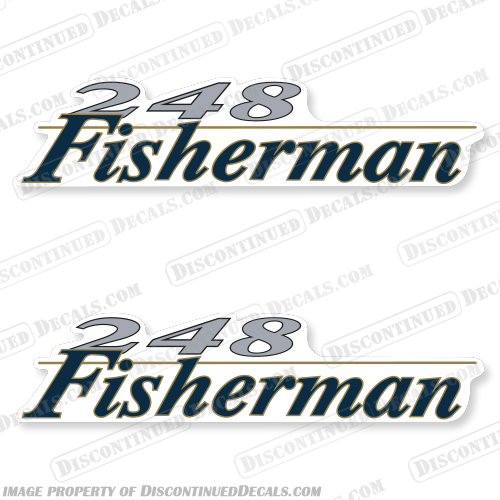 Wellcraft Fisherman 248 Logo Boat Decals (Set of 2) well, craft, fisher, man, Fisherman252, marlin, boat, logo, decal, sticker, 248, decal, decals