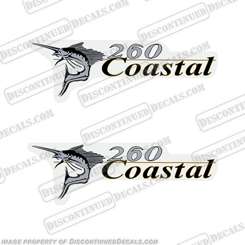 Wellcraft Coastal 260 Logo Boat Decals (Set of 2)  wellcraft, coastal, 260, boat, cabin, decal, sticker, kit, set, of, two