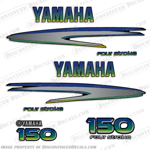 Yamaha 150hp 4-Stroke Decals - Custom Mahi!  fourstroke, 4 stroke, 4-stroke, four-stroke, four stroke, 150, 150hp, yamaha, custom, mahi, colors, set, stickers, decals, decal, boat, outboard