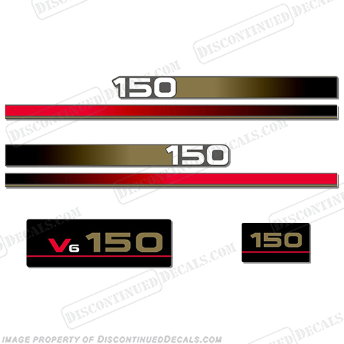 Yamaha 150hp V6 Older Style Decals (Partial Kit) 150, 150 hp, INCR10Aug2021