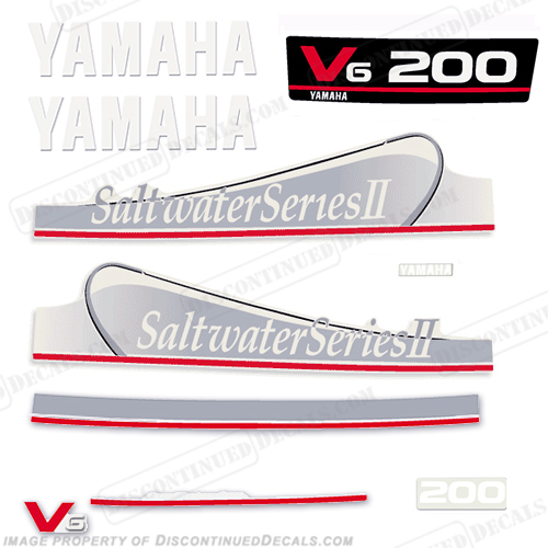 Yamaha 200hp Saltwater Series II Decals - Silver INCR10Aug2021