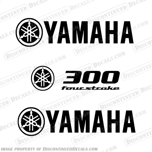 Yamaha Fourstroke 300 HP Decal Kit - Any Color! - Style 3 yamaha, fourstroke, 4 stroke, four, stroke, 300hp, 300 hp, 300, hp, decal ,kit, stickers, any, color, style, 3, outboard, engine, boat, 