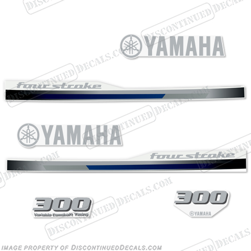 Yamaha 300hp Decals - 2013 - 2014 Style Blue/Silver/Black 300, 300hp, 300-hp, INCR10Aug2021