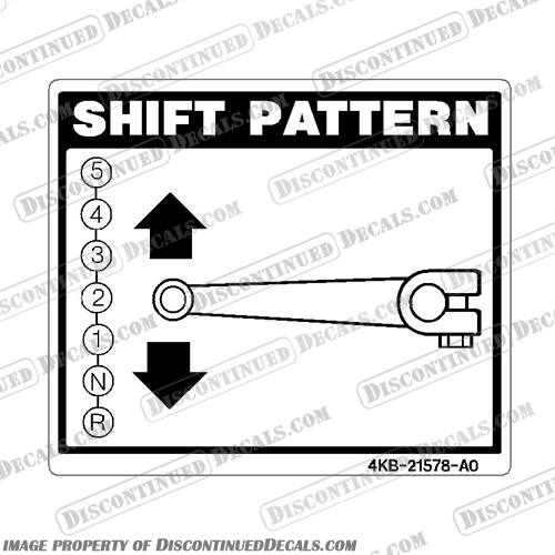 Yamaha ATV Shift Pattern Decal 4KB-21578-AO Yamaha, ATV, Shift, Pattern, Decal, 4KB-21578-AO