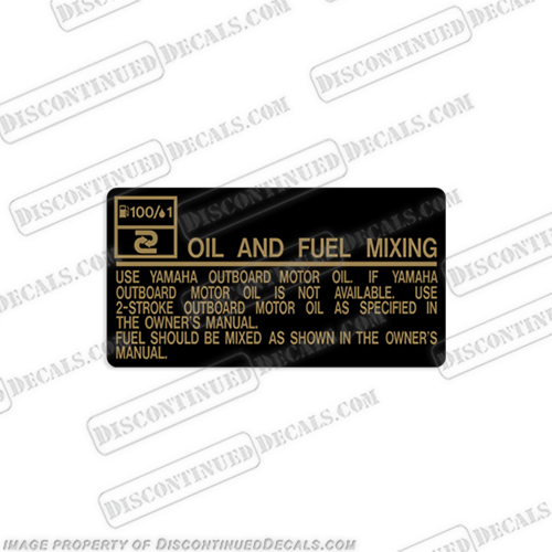Label Decal - " Oil and Fuel Mixing " instructional decal - Yamaha  yamaha, decal, oil, mixing, instructional, gasoline, only, gas, label, instruction, sticker