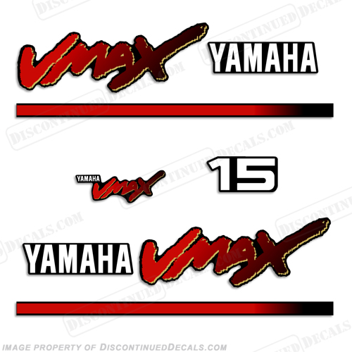 Yamaha 15hp VMax Decals 1998-2004 15, 99, 01, 02, 03, INCR10Aug2021