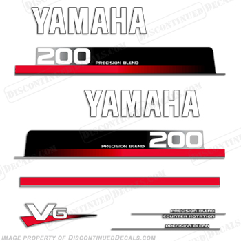 Yamaha 200hp Decals Kit - Mid 1990's INCR10Aug2021