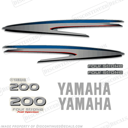 Yamaha 200hp FourStroke Decal Kit 2001 - 2012 INCR10Aug2021