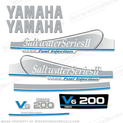 Yamaha 200hp OX66 Decals - Silver/Blue INCR10Aug2021