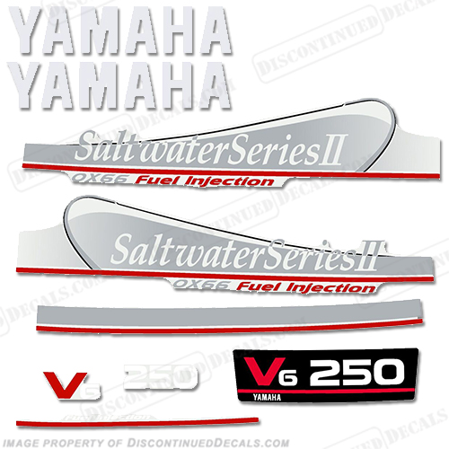 Yamaha 250hp OX66 Decals - Silver INCR10Aug2021