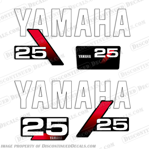 1992 Yamaha 25hp Decals 1992, 25, yamaha, Decals, hp, 25hp, boat, decal, set, stickers, motor, engine, outboard