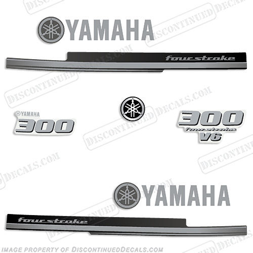2008+ Yamaha 300hp V6 Decals - Silver INCR10Aug2021