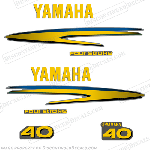Yamaha 40hp 4-Stroke Decals - Custom Yellow INCR10Aug2021