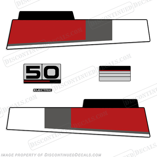 Yamaha 1984-1987 50hp Decals  (Partial Kit) 50, hp, 50 hp, 1984, 1985, 1986, 1987, fifty horsepower, INCR10Aug2021