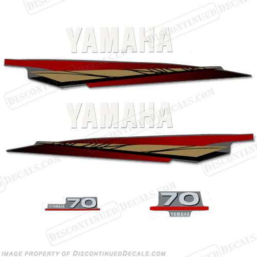 Yamaha 70hp 2-Stroke Decal Kit - 1997 - 2001 (Red/Gold) 70, 70 hp, 2 stroke, two stroke, two-stroke, INCR10Aug2021