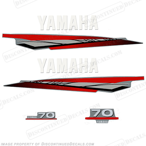 Yamaha 70hp 2-Stroke Decal Kit - 1997 - 2001 (Red/Silver) INCR10Aug2021