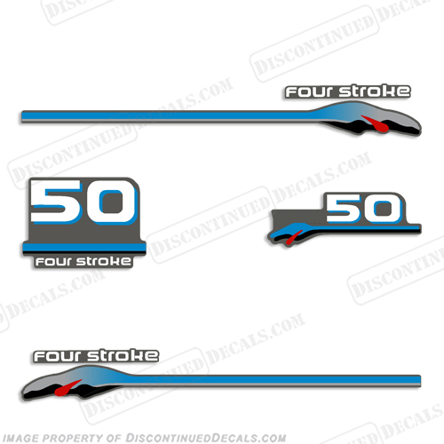 Yamaha 50hp Fourstroke Decals - 2000 Style (Partial Kit) 50, 50 hp, four stroke, four-stroke, 4stroke, 4 stroke, 4-stroke, INCR10Aug2021
