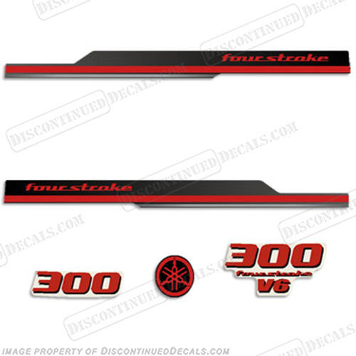 Yamaha 2010 Style 300hp Decals - Red (Partial Kit) 300, INCR10Aug2021