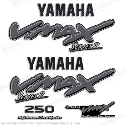 Yamaha 250hp VMAX Series II Decals - Silver INCR10Aug2021