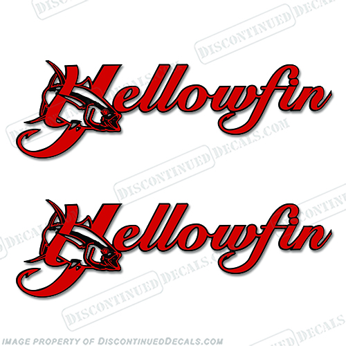 Yellowfin Boat Logo Decal 2-Color (set of 2) old, new, logo, boat, manufacturer, name, yellow, fin, yellow fin, yellow-fin, INCR10Aug2021